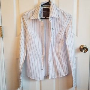 White and Blue Striped Ezra Fitch Button Down